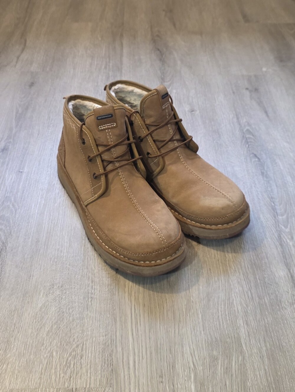 UGG TAN NEUMEL AVALANCHE WATERPROOF LEATHER WINTER BOOTS, MEN US 9